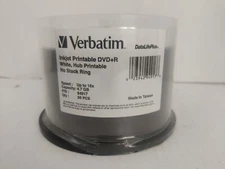 Verbatim DVD+R 4.7GB 16X DataLifePlus White Inkjet Printable - New & Sealed