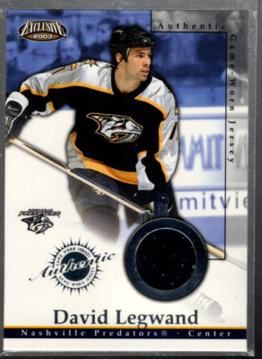 A5926- 2002-03 Pacific Exclusive Trikots #15 David Legwand Trikot - Nm-Mt