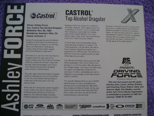 Cuadro autógrafo Ashley Force 8x10 papel Castrol Dragster unisex verde rojo blanco - Imagen 6 de 6