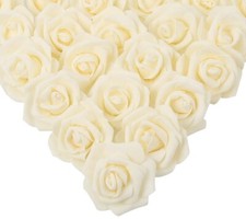 IPOPU Artificial Flowers Roses Heads, 100 Pcs Faux Flowers 100pcs Yellow