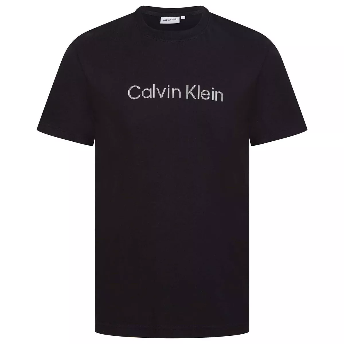 Men's Calvin Klein Raised Striped Logo T-Shirt In Black