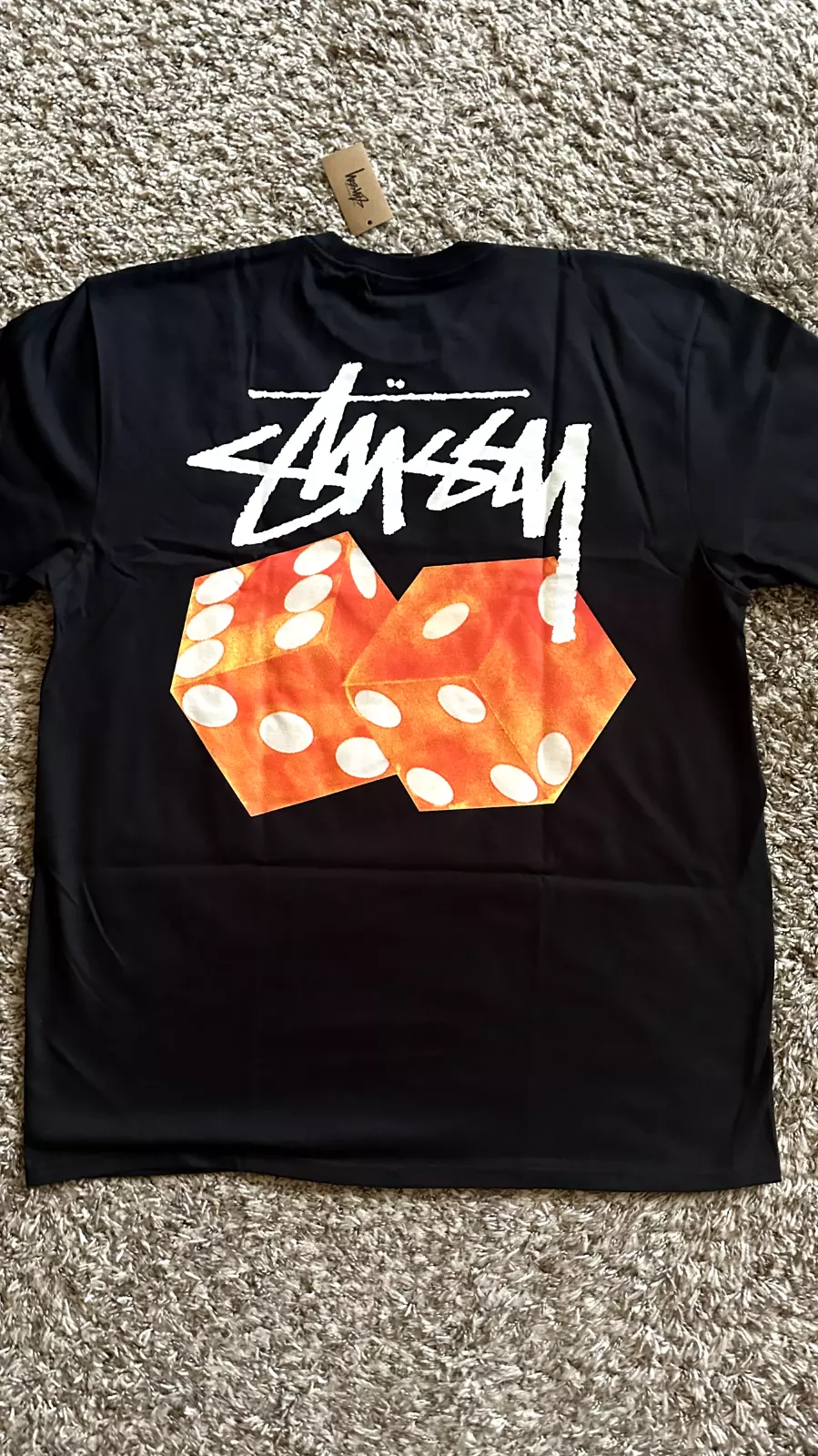 *RARE NEUF* TEE SHIRT STUSSY DÉS LOGO NOIR L SUPRÊME ANTI 8 BOULES