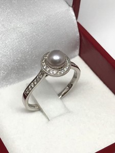 Bague En Or Blanc 18 Carats Perles De Tahiti 5 Mm Et Diamants Ebay