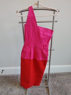 knee length dresses for ladies Preen by Thornton Bregazzi pre-owned hot pink asymmetric silk dress - size  M