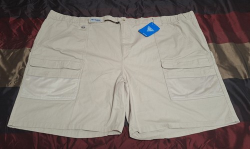 Columbia Mens Shorts Beige Half Moon III Performance Fishing Gear Size 6X Cotton