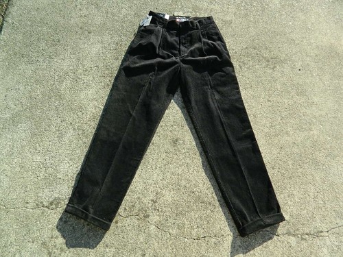 BNWT Vtg. Chaps Ralph Lauren Men's Corduroy Pleated Pants 32x34 Cuffed Y2K Black - Picture 5 of 19