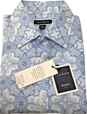 $59.50 Club Room Men's Cotton Long Sleeves Shirt, Pale Ink Blue, Size Small