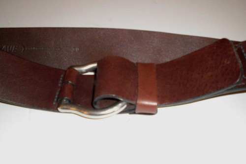 Brave Belt Works dunkelbrauner Ledergürtel Chromschnalle Größe 30 dickes Leder 2"