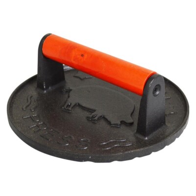Runde Steak Gewicht Gusseisen Schwerlast Burger Presse Speck Presse Grill BBQ 18cm