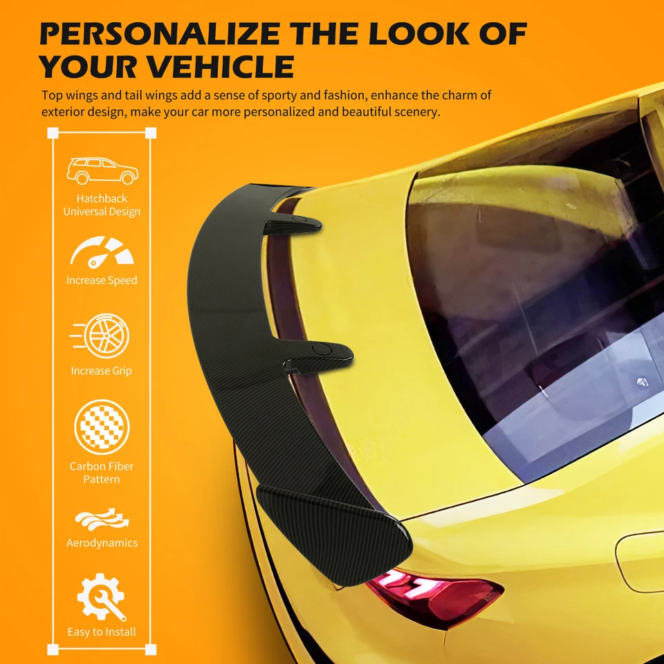 Alerón de techo de coche estilo profesional gaviota de carbono 51" para Mazda CX-3 CX-5 CX-7 CX-9 Foto 4 de 4