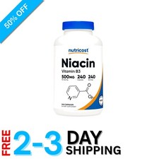 240 Capsules of Niacin Vitamin B3 500mg - Non-GMO, 3rd Party Tested Supplements