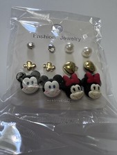 Minnie Mouse  Mickey earrings 6 Pairs set Fashion Jewelry