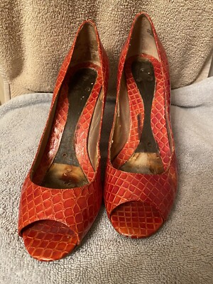 Enzo Angiolini Eamaylie Leather Pump shoes Red 8 Good outside Just need insoles 