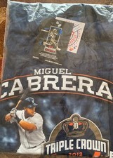 MIGUEL CABRERA TRIPLE CROWN 2012, DETROIT TIGERS NEW T-SHIRT, LARGE