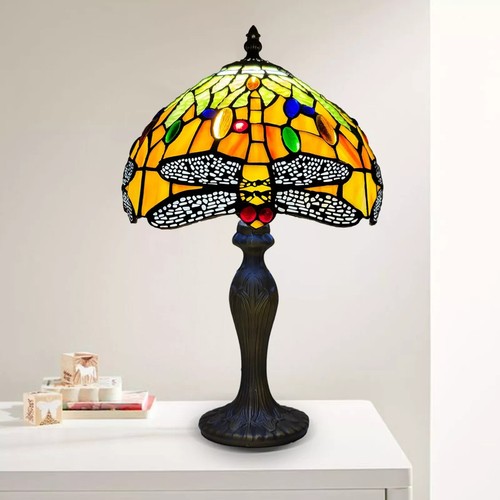 Tiffany-Style Table Lamps Handcrafted Art Bedside Light Desk Lamps Stained Glass - Picture 40 of 74