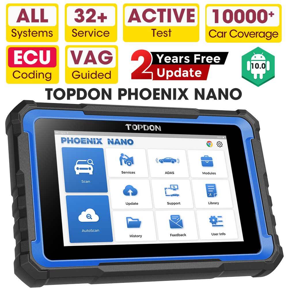 2026 TOPDON Phoenix Nano-E Car Diagnostic Scanner Tool ECU Coding CANFD DOIP UK