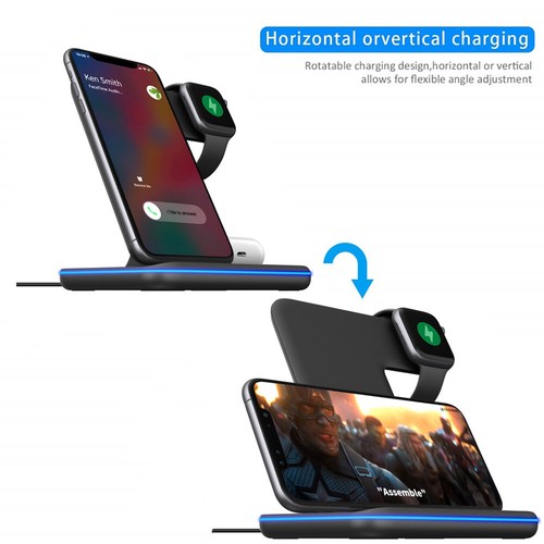 3in1 Wireless Charger Dock Charging Stand For Apple Watch iPhone 14 13 12 16 Pro - Picture 12 of 30