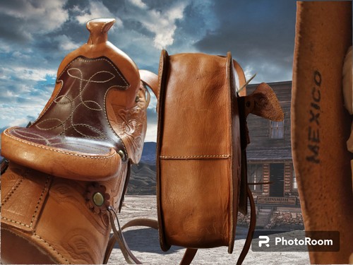 Borsa Western in Cuoio artigianale Vintage - Foto 5 di 17