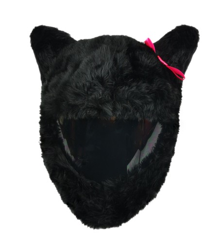 FUNNY HEEDS FULL FACE MOTORCYCLE HELMET COVER CRAZY MOTORBIKE BLACK CAT EARS - Bild 2 von 5
