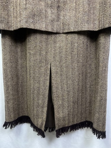 Vintage Harve Bernard 100 % Wolle Rock Jacke Set braun Gr. 16 komplett gefüttert Knopf - Bild 5 von 16