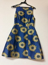 alice + olivia Sunflower Jacquard Dress, Blue, Size S, Sleeveless