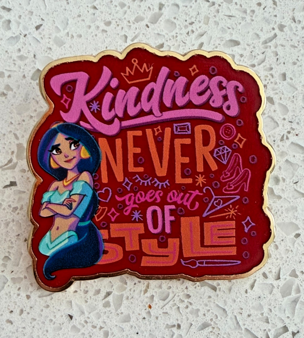 2022 Disney Lanyard Pin Princess Quotes Jasmine Kindness Never Goes Out of Style