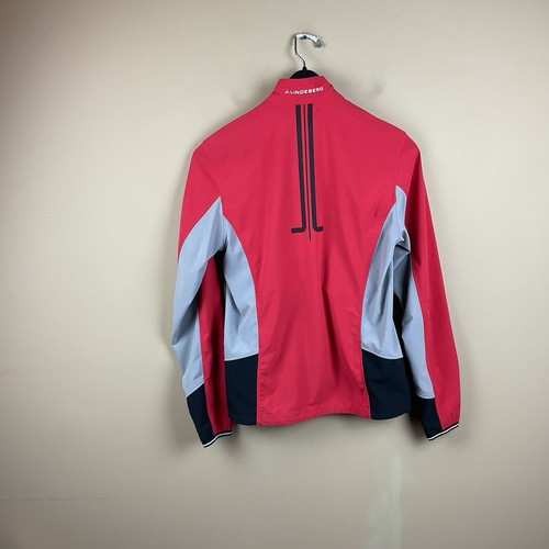 Full Zip Jacket Mens S Red Gray L/S Polyester Spandex Logo On Sleeve - Picture 3 of 11