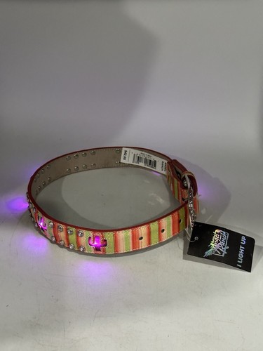 Angel Ranch Girls LED Light Up Belt Pink Glow Cacti Flashing Solid Fast Slow NWT - Picture 9 of 17