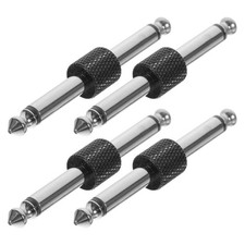  4pcs Stereo Audio Adapter: 6.35mm to 6.35mm Headphone Adapter Jack for Guitar