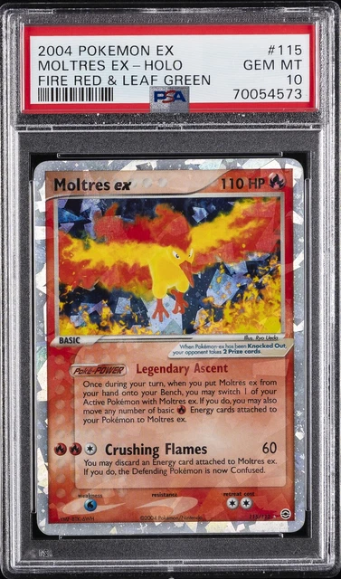 2004 POKEMON EX FIRE RED & LEAF GREEN #115 MOLTRES EX-HOLO PSA 10