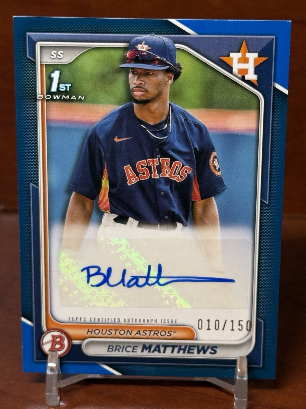 2024 Bowman Brice Matthews PPRA-BM 1st Blue Paper Auto /150 Astros 