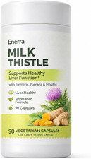 kivo Enerra Milk Thistle Liver Support Capsules, 90 Vegetarian Capsules Liver