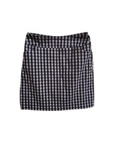 Charter Club Gingham Pull-on Skort White And Blue Navi Plaid Small