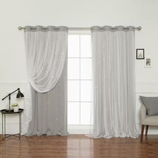 Dove Grommet Overlay Blackout Curtain - 52 In. W X 84 In. L Set of 2