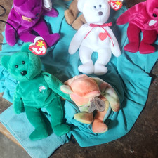 Ty Beanie Babies Bear Plush Beanbag Toy Lot of 7 w/ Heart Tags BBP523
