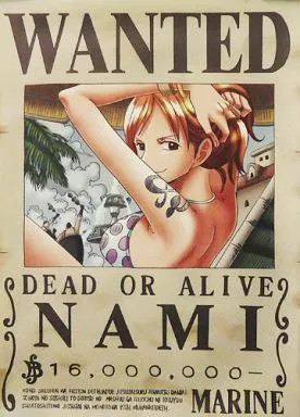 One Piece Nami Wanted Poster Full Color A3 Size Collectible