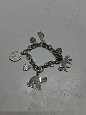Brighton Africa Stories Safari Charm Crystal Silver Elephant Bracelet Rare