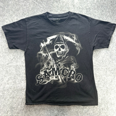 Sons of Anarchy Samcro Shirt Mens Large Reaper Graphic Prospect Black Biker Goth