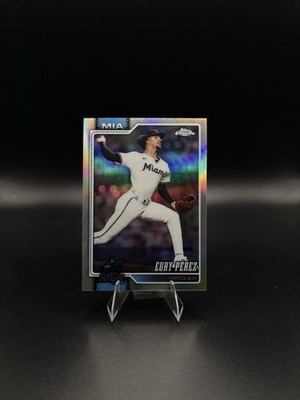 2026 Topps Chrome Baseball Refractor #38 Eury Perez, Miami Marlins