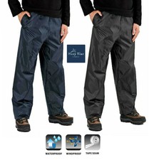 Mens Womens Unisex Storm Packaway Waterproof Rain Over Trousers Pac In Bag S-6XL