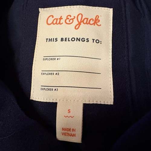 Cat & Jack Navy Blue Faux Wool 4 Button Front Pea Coat Jacket Boys Small NWT - Picture 4 of 4
