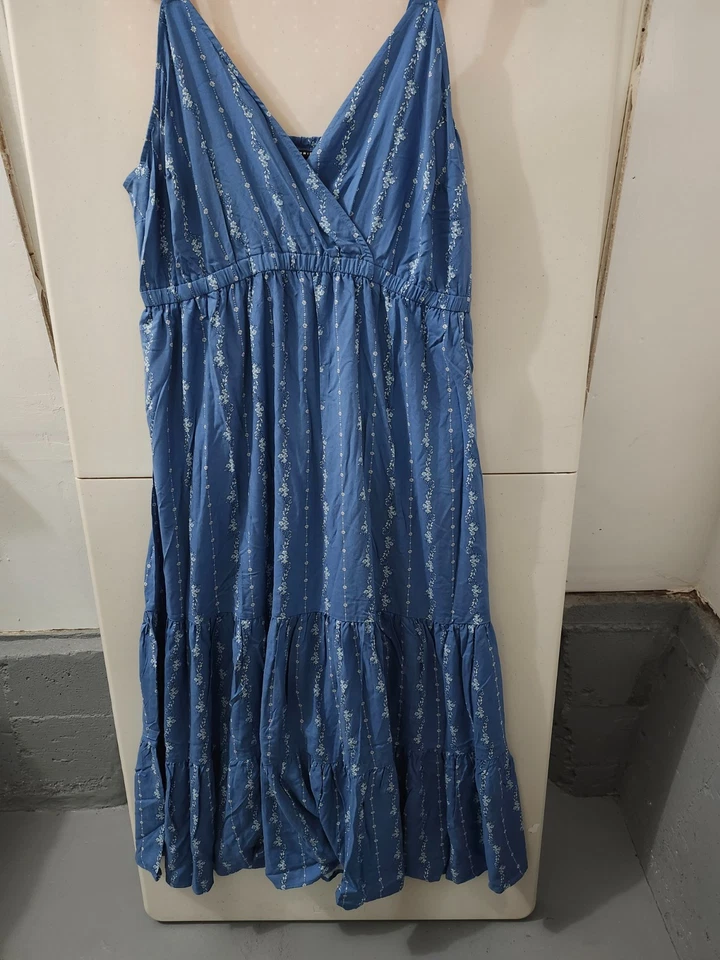 Torrid платье женщин 2 X макси Challis оборки ремень ярус цветочный вискозы эластичной новый - Изображение 2 из 4