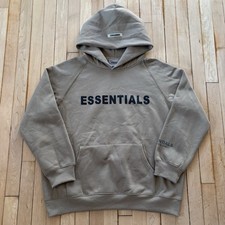 Fear of God Essentials Hoodie Sweatshirt Khaki Olive Tan Size S Designer