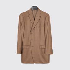Ermenegildo Zegna Sport Coat EU58L Roma Fit Brown Glen Check Trofeo Silk Blend