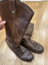 WELL-LOVED Frye Melissa brown leather boots women's 7.5 Vibram resole - flaws