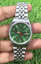 Vintage Citizen Automatic Men's Watch Refurbished Japanese Steel Day-Date Green