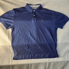 Tommy Hilfiger Men's Navy Classic Polo Golf Uniform Shirt Size L Y2K