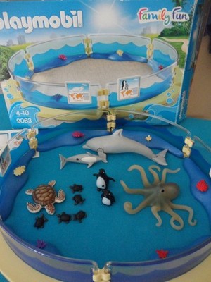  PLAYMOBIL 9063 family fun ZOO mit Meerestieren  Aquarium Meeresbecken   3+   