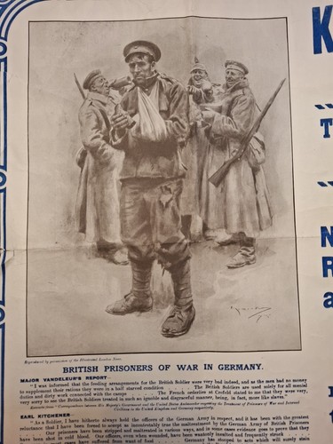 RARE Original WWI World War I Kentish Prisoners of War in Germany Poster 30x20"* - Picture 6 of 11