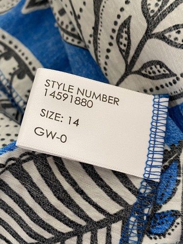 Roman Ladies Maxi Dress Size 14 Blue White Tropical Palm Print Strappy BNWT - Picture 10 of 10